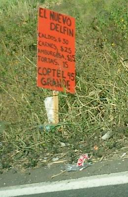 "Coptel y Amburguesas" - Cartel en Michoacan